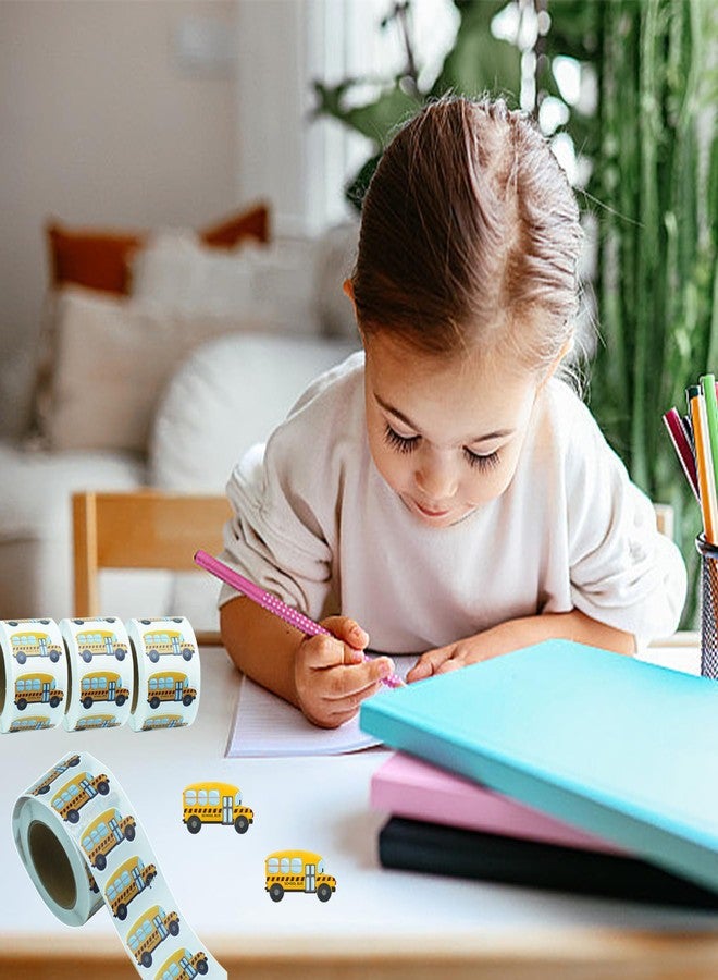 ATSMOICY 500PCS School Bus Party Stickers - Welcome Back to School Party Favors and Supplies Yellow Cartoon Transportation First Day of School Paper Stickers - Image 4